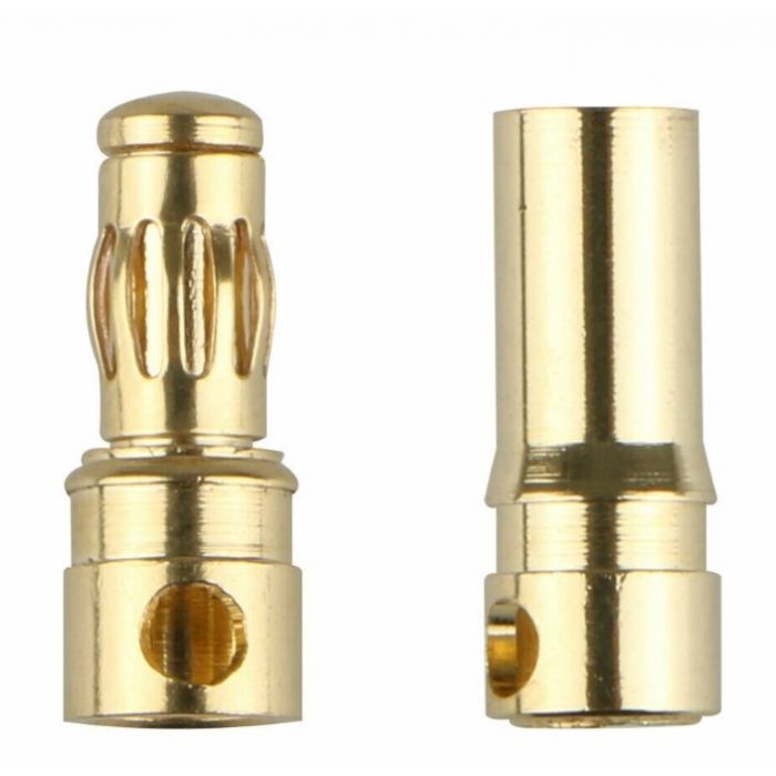 Bullet Connector, 3.5mm Gold Plated (3 pack)