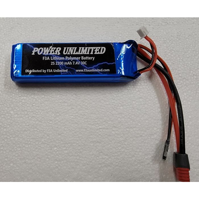 2s, 2200mAh, 7.4V 30C Receiver Lipo Batteries (Power Unlimited) New version