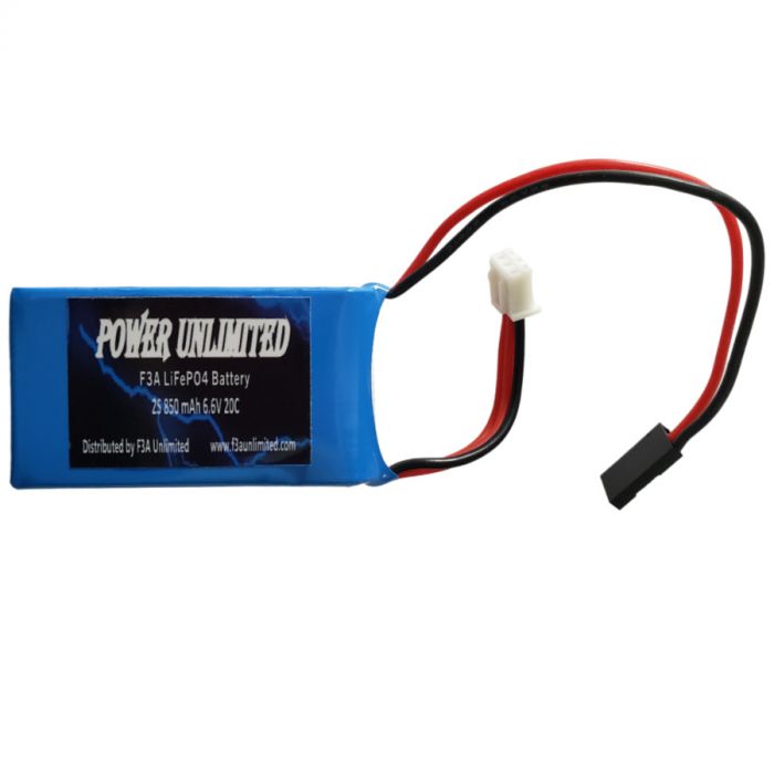 2s, 850mAh, 6.6V 20C LiFe Receiver Pack (Power Unlimited)