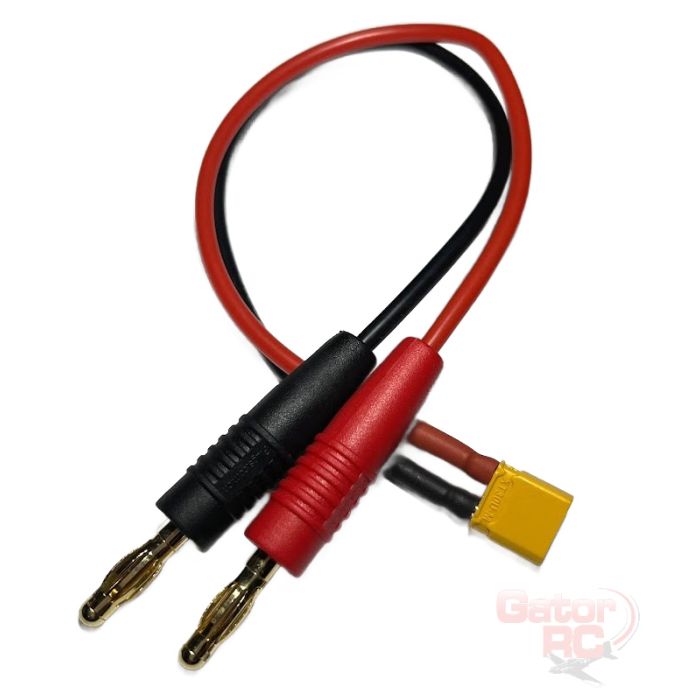 XT30 Connector (Male) to 4mm Banana Plug Charge Lead Adapter 
