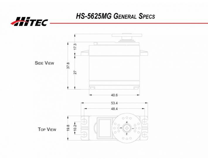 Hitec HS-5625MG Digital High-Speed Metal Gear BB Servo HRC35625S 
