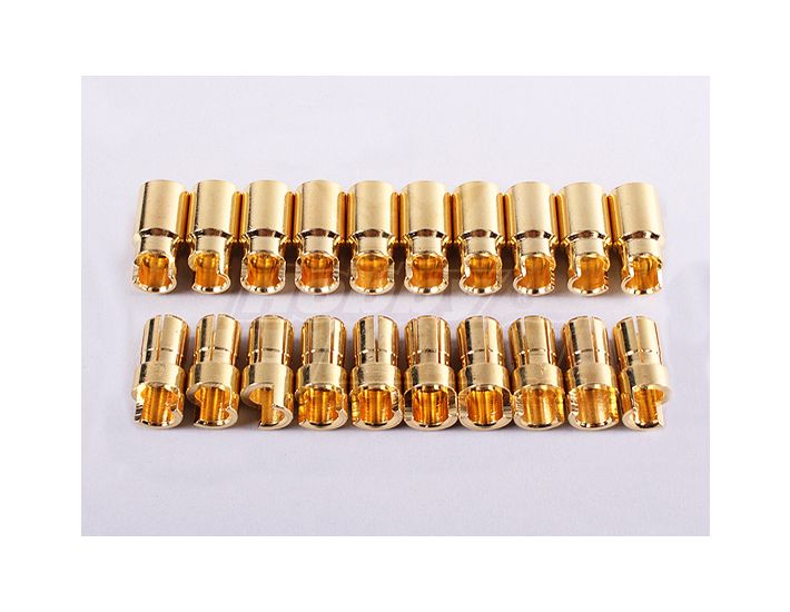 6mm Gold Bullet Connectors x10 
