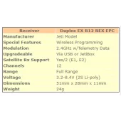 Jeti Duplex EX R12 REX Assist EPC 2.4GHz Receiver w/Telemetry, Stabilization, Variometer, G-Force